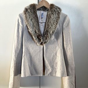 Faux Fur + Wool Beige Jacket ASO Jennifer Aniston as Rachel on Friends
